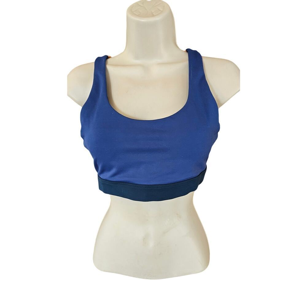 Zyia M padded blue full coverage sports bra blue NWOT gym strappy cheer